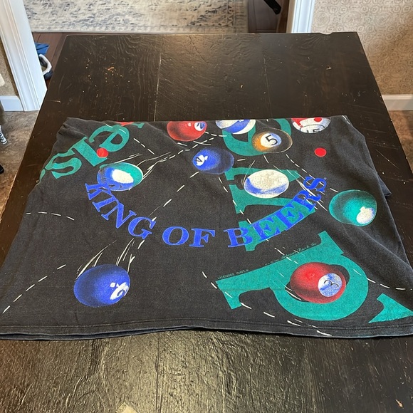 VINTAGE 90's BUDWEISER "BILLIARDS AND BALLS"
ALL OVER PRINT T-SHIRT Size XL. - Picture 9 of 11